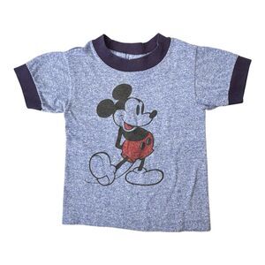 Vintage T Shirt Child S Disney Mickey Mouse Ringer Heathered Single Stitch 80s